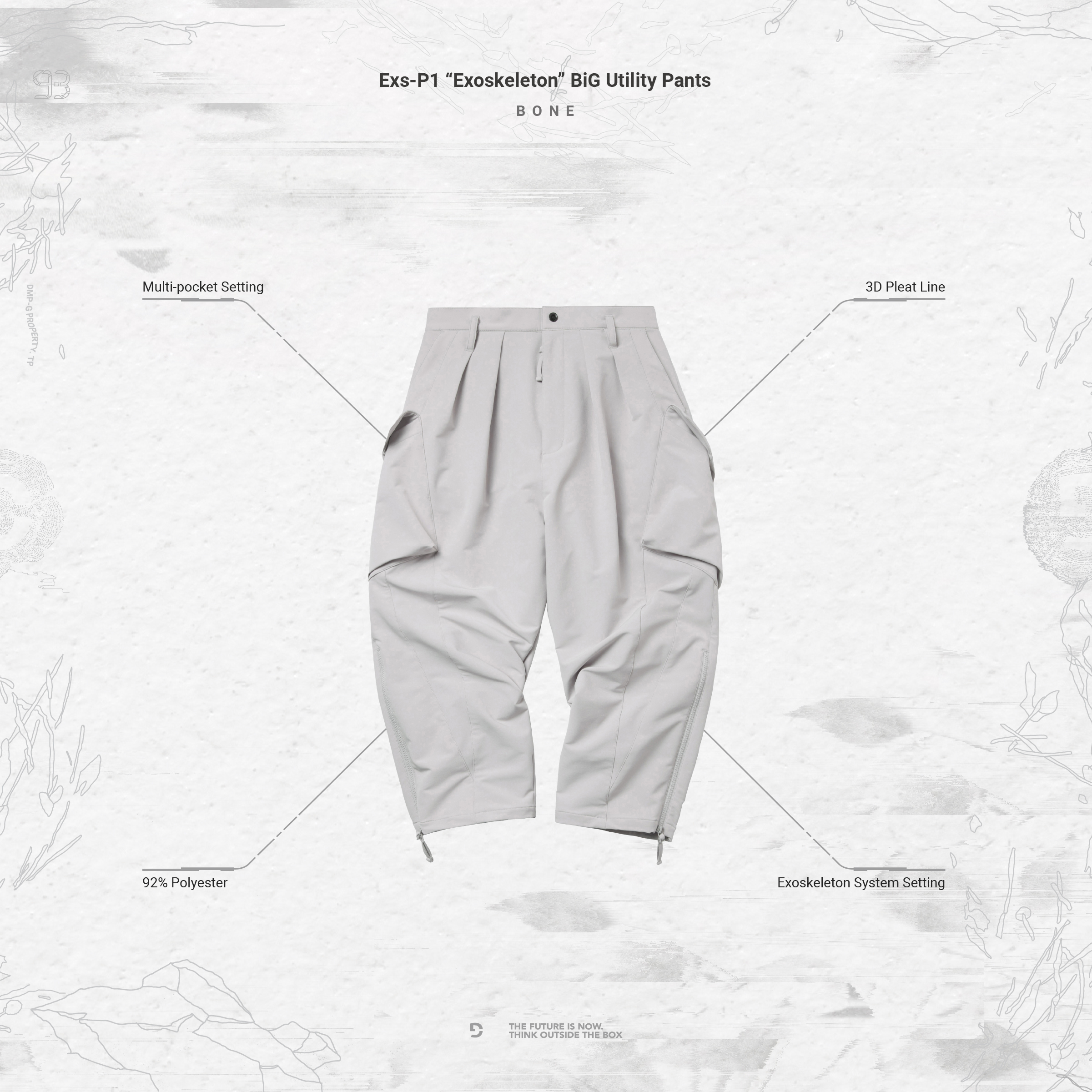GOOPiMADE Exs-P1 “Exoskeleton” BiG Utility Pants - Bone