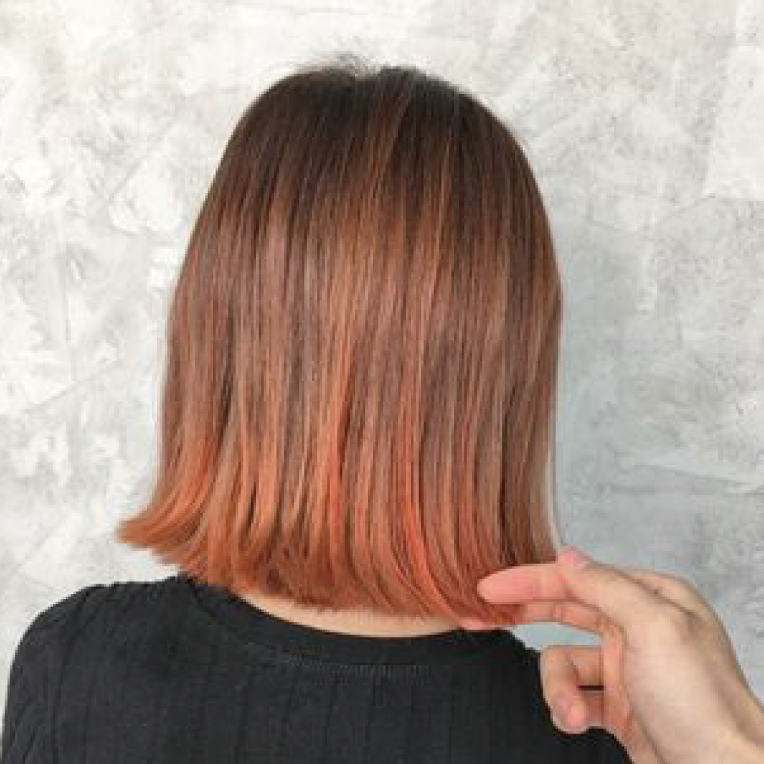 漸層橘棕色，小M染髮作品。