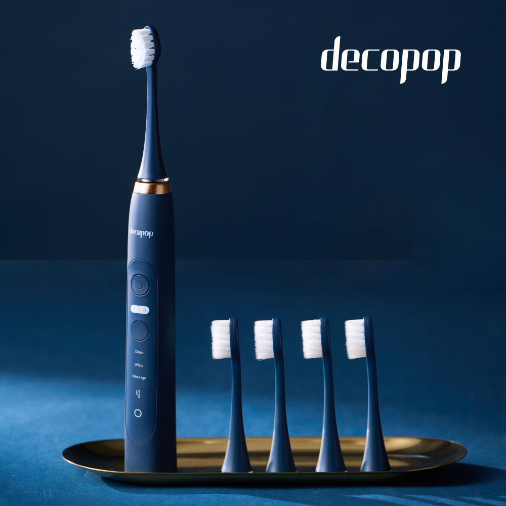 【decopop】極淨煥白音波電動牙刷DP-602 軟毛刷頭4入組