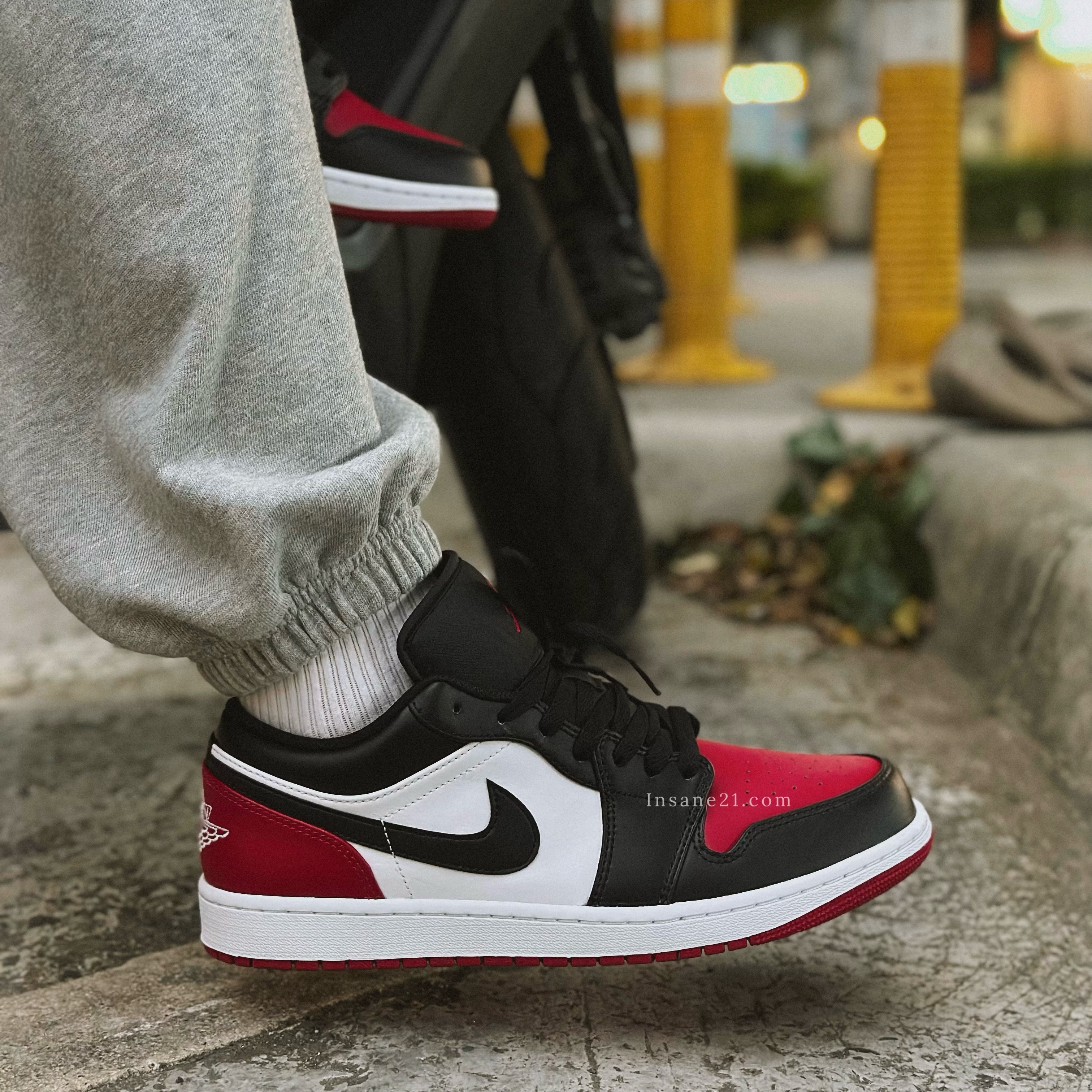 NIKE AIR JORDAN 1 LOW BRED TOE 黑紅腳趾低筒553558-161