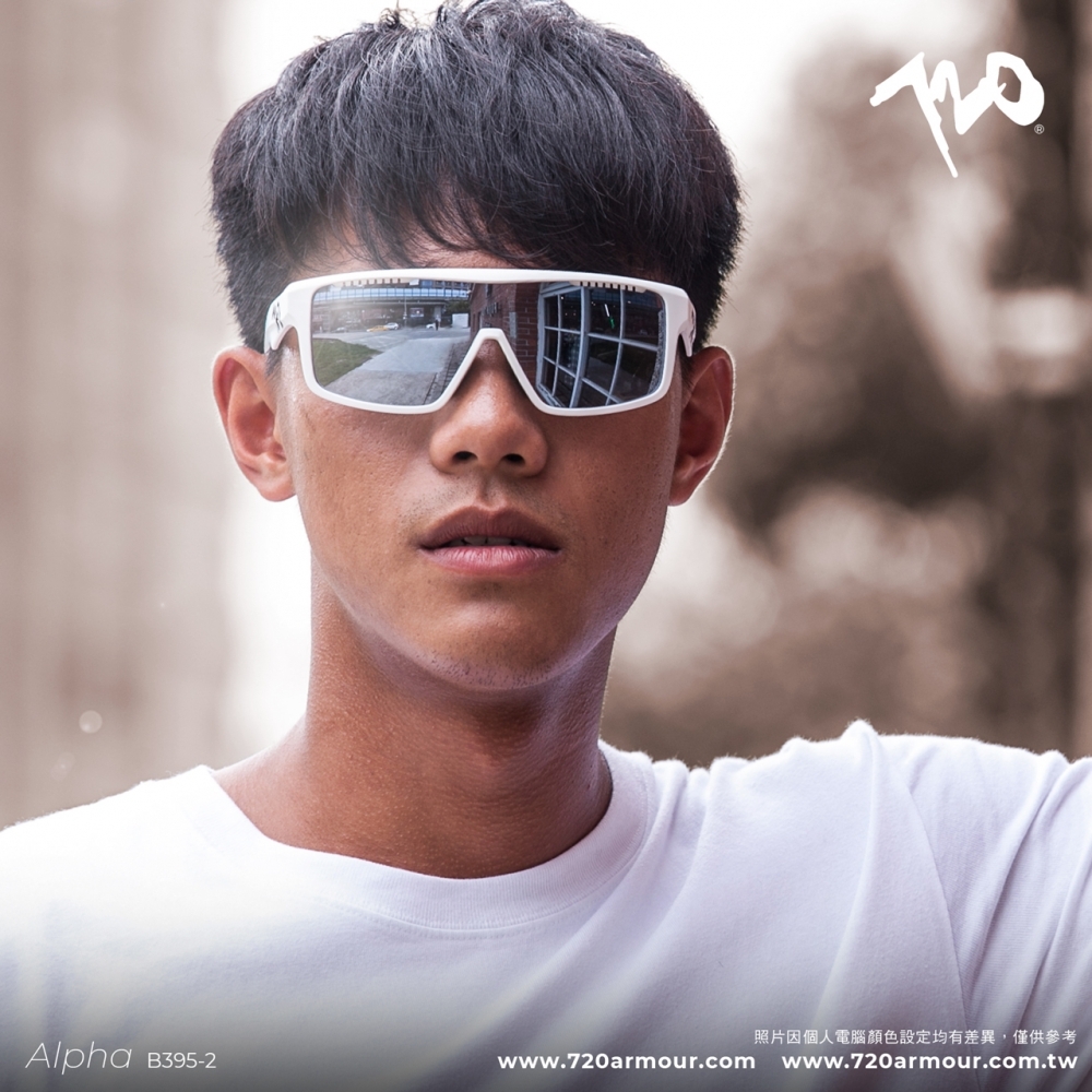 【720】B395-2 運動太陽眼鏡 (消光白/白金灰) Alpha系列 台灣製