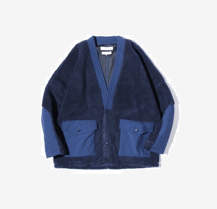 FDMTL JAPAN FLEECE CARDIGAN BOA JACKET - NAVY PRE ORDER ITEM (預訂中)