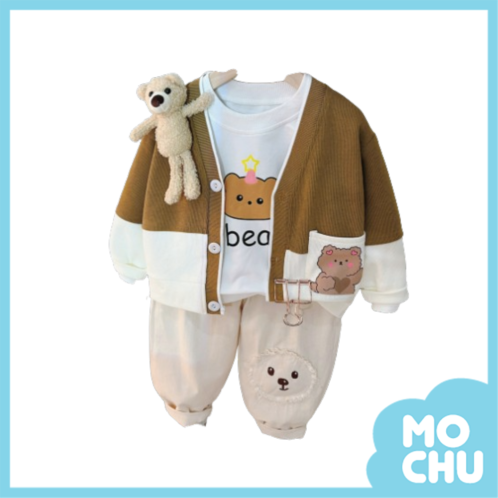 臉紅紅愛心熊三件組套裝（三色）