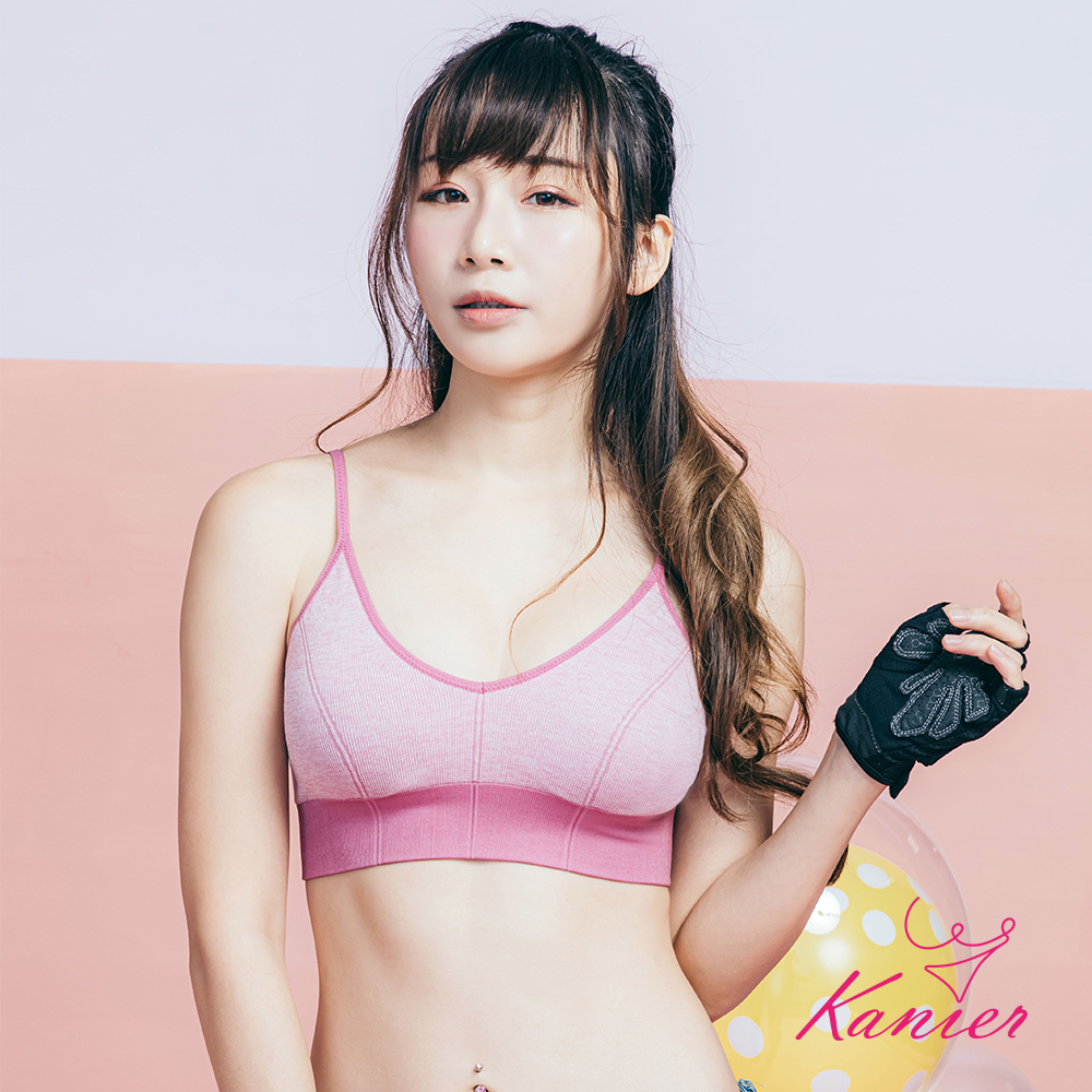 【Kanier卡妮兒】大U美背無縫彩紋細肩小可愛 無鋼圈內衣【5013 粉色 -M / L / XL / Q】
