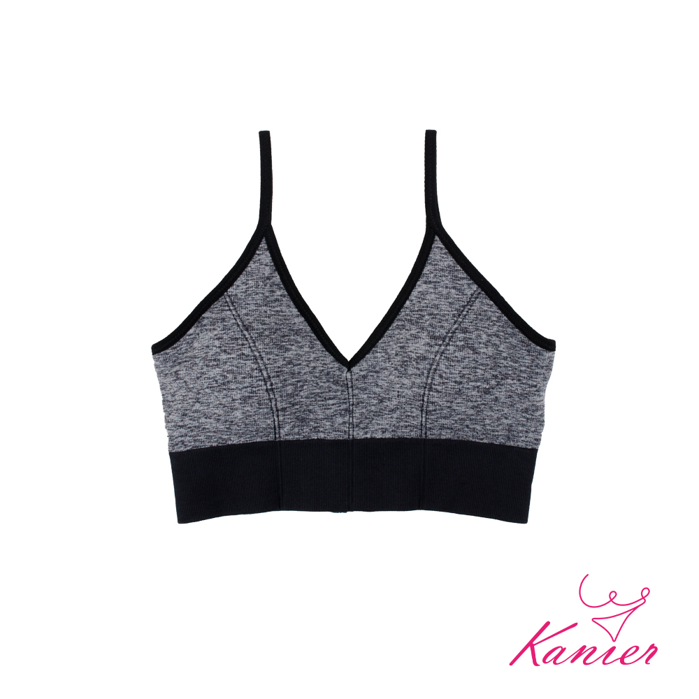 【Kanier卡妮兒】大U美背無縫彩紋細肩小可愛 無鋼圈內衣【5013 黑色 -M / L / XL / Q】