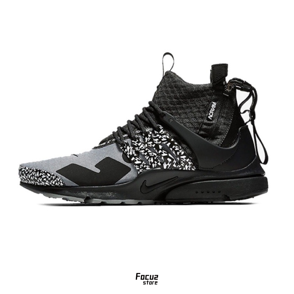 【Focus Store】零碼特惠 Acronym x Nike Air Presto Mid "Cool Grey" 黑灰 AH7832-001