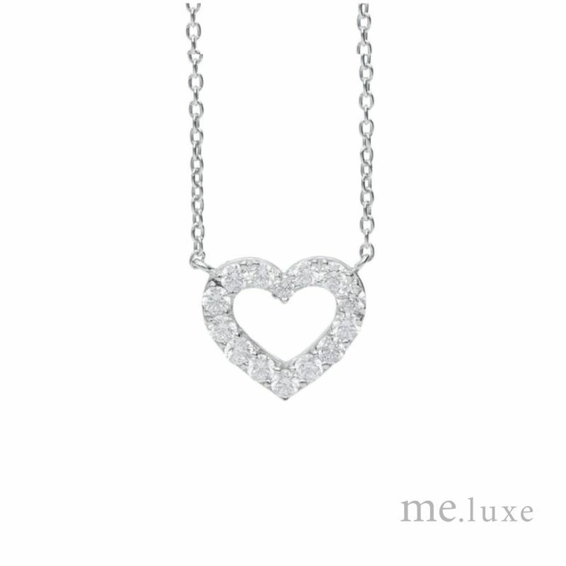 【me.luxe】SV閃亮鋯石愛心鍊