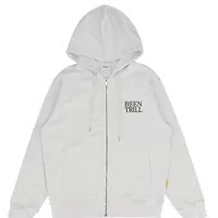 [S] BEENTRILL UNISEX STREET STYLE LONG SLEEVES LOGO HOODIE,ICE GRAY, BA221TR003-IG (SBT116)
