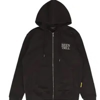[S] BEENTRILL UNISEX STREET STYLE LONG SLEEVES LOGO HOODIE,BLACK, BA221TR003-BK (SBT117)