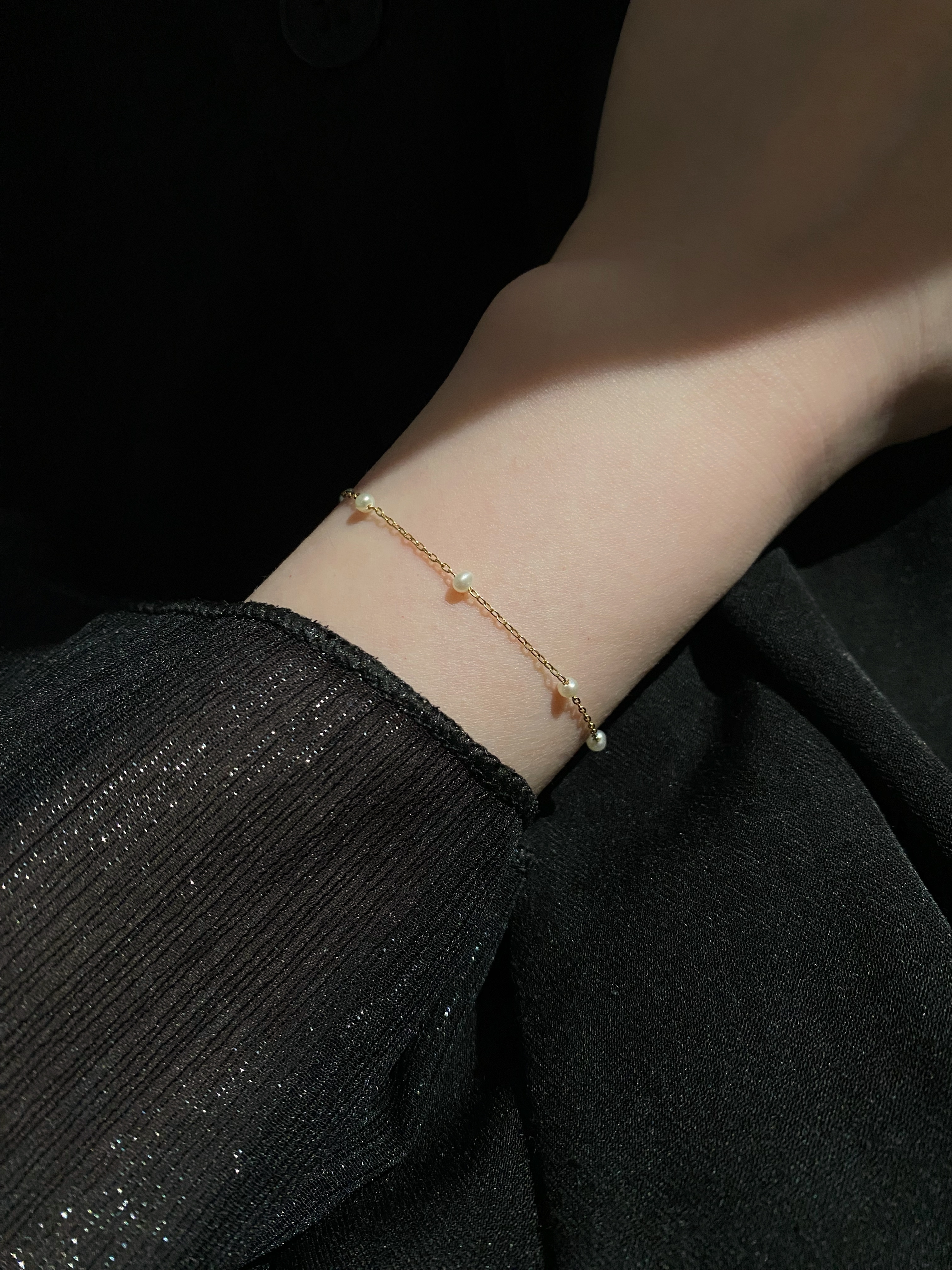 迷你珍珠間隔手鍊