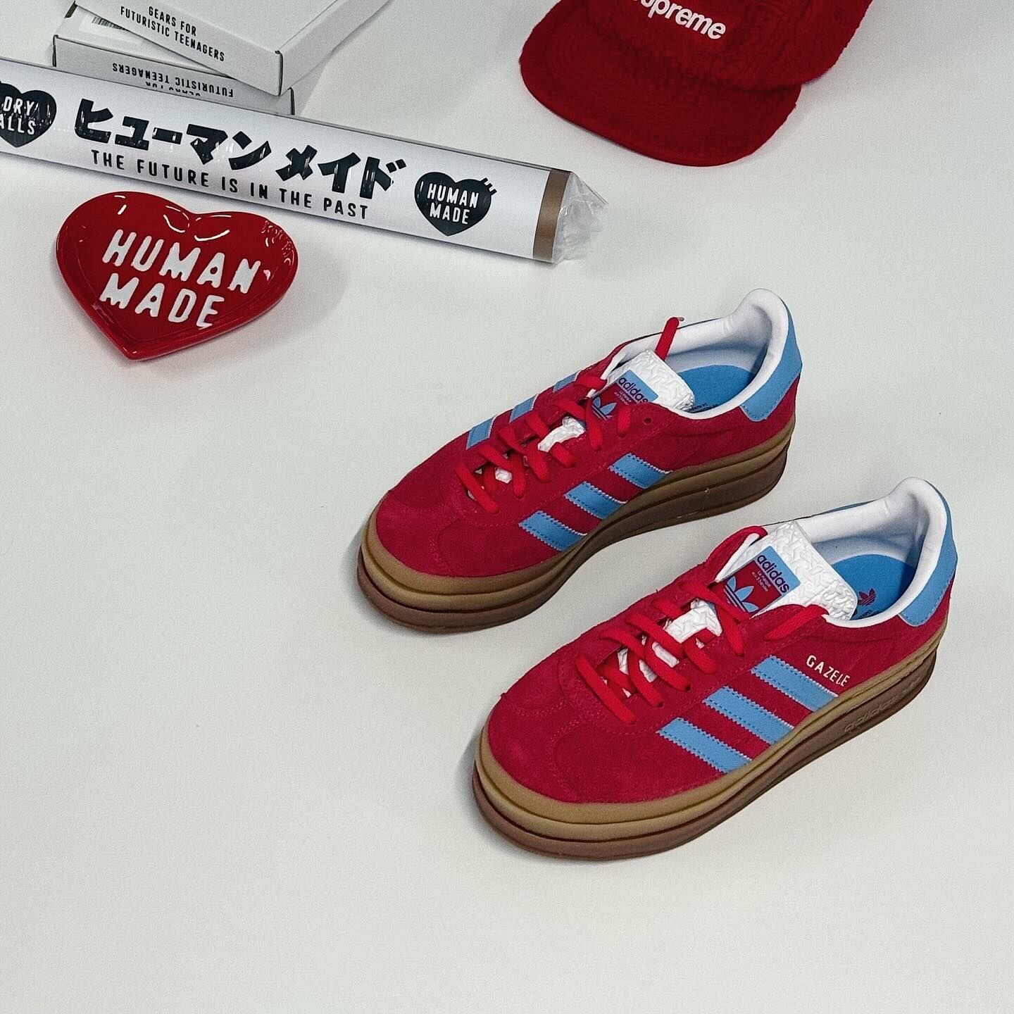 Adidas Originals Gazelle Bold Lisa同款 聖誕紅 水藍 結構 厚底 增高 IE0421
