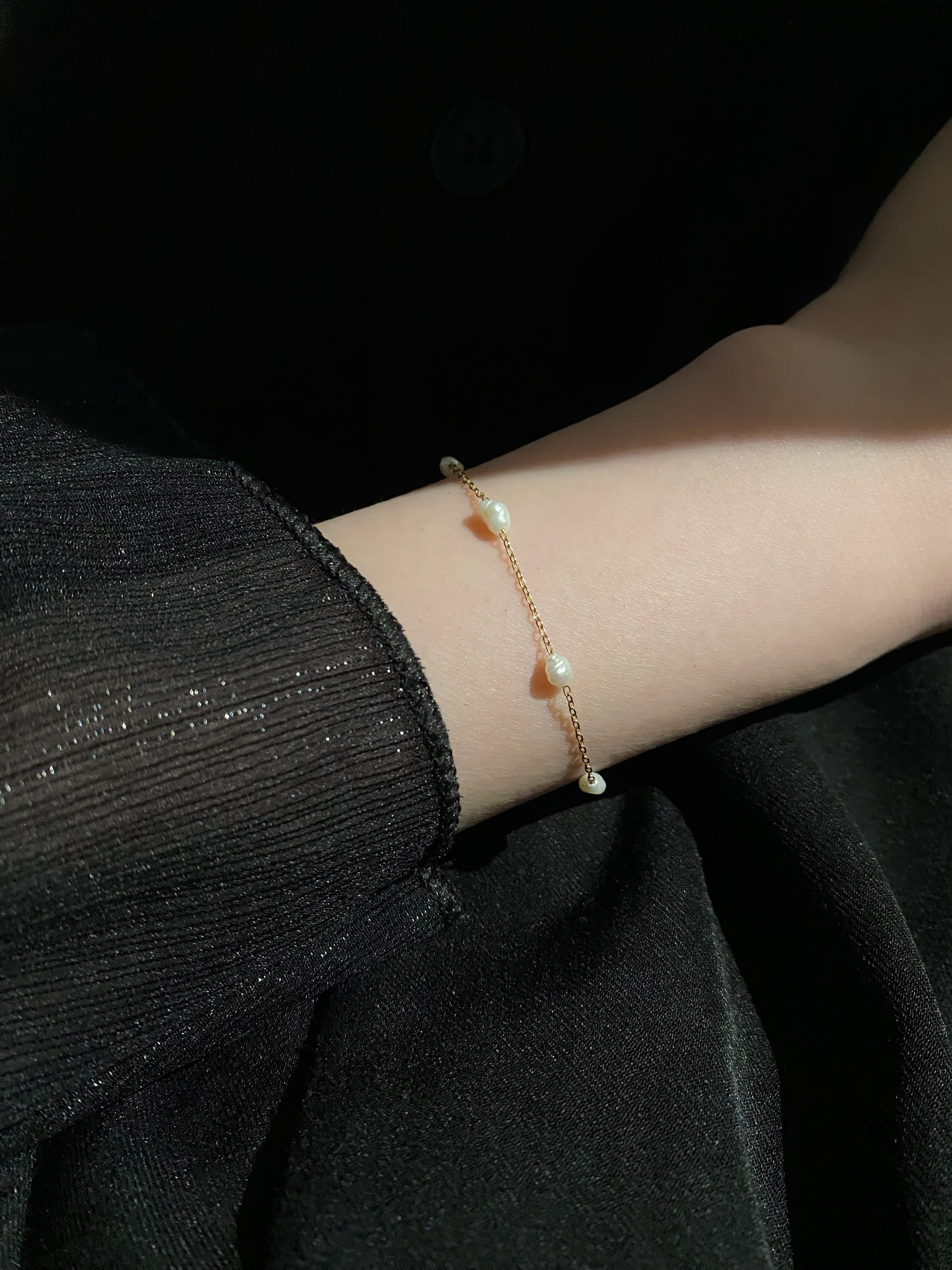 金塊珍珠間隔手鍊