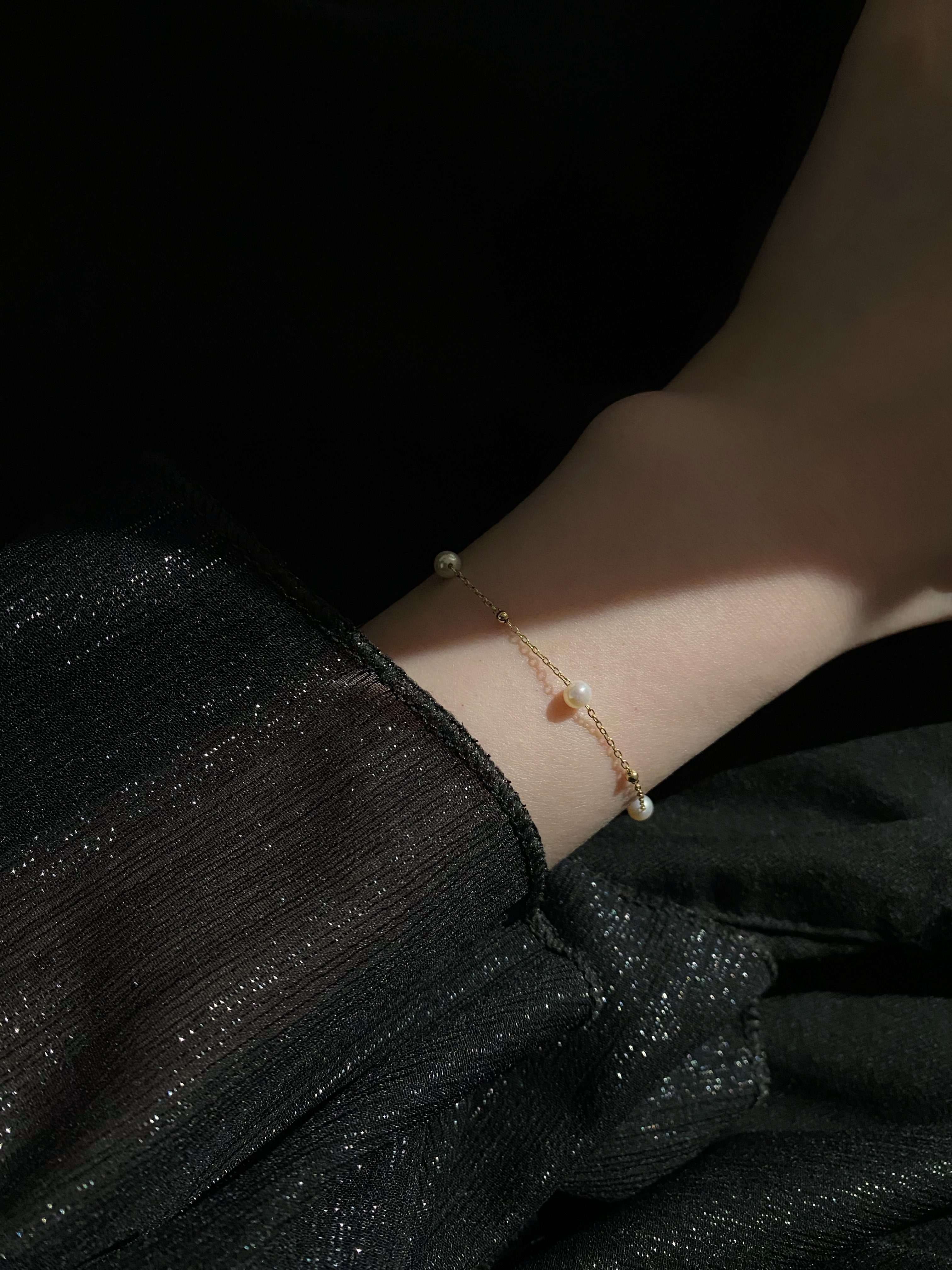 大珍珠小金珠手鍊