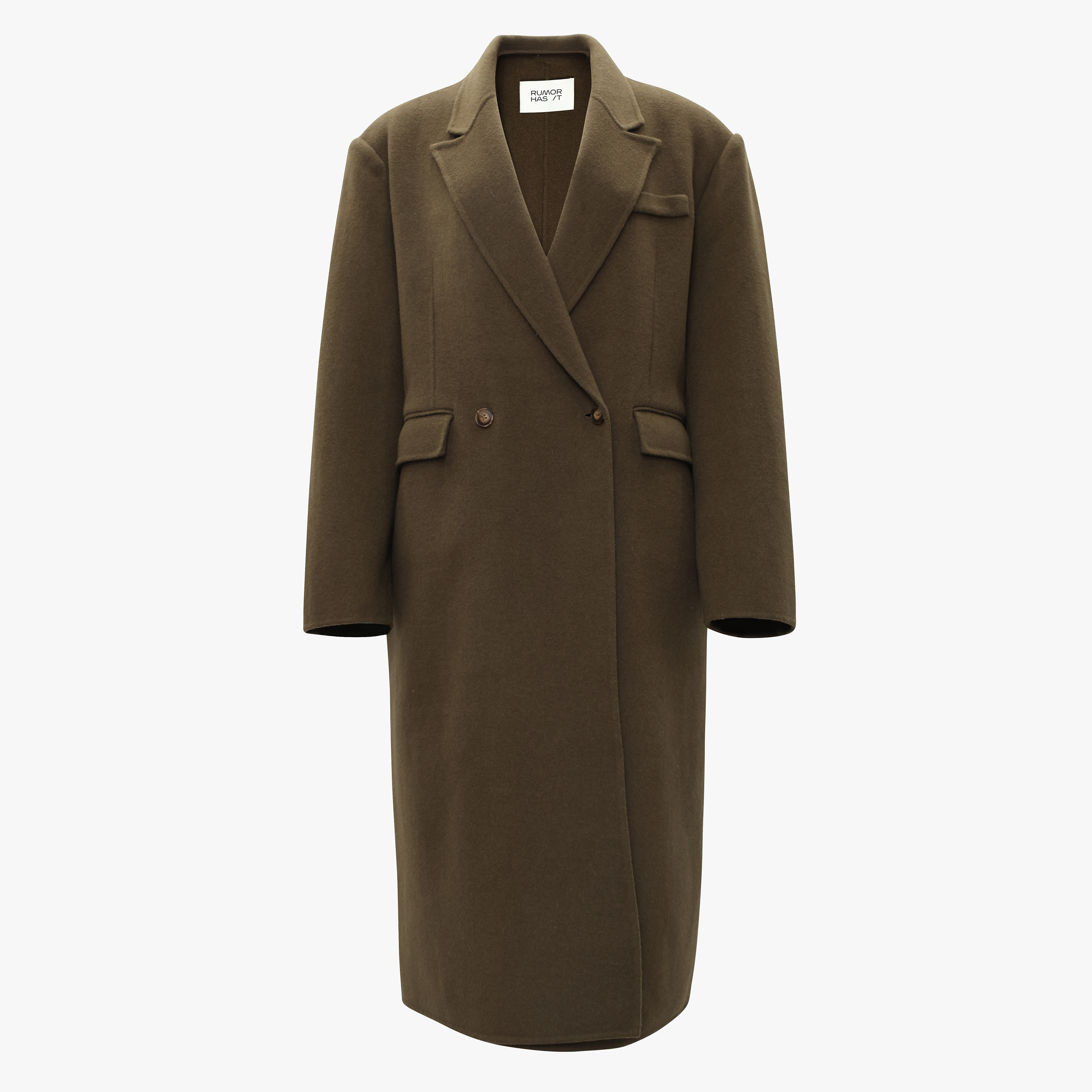 Oversized Wool Coat-Dark Brown