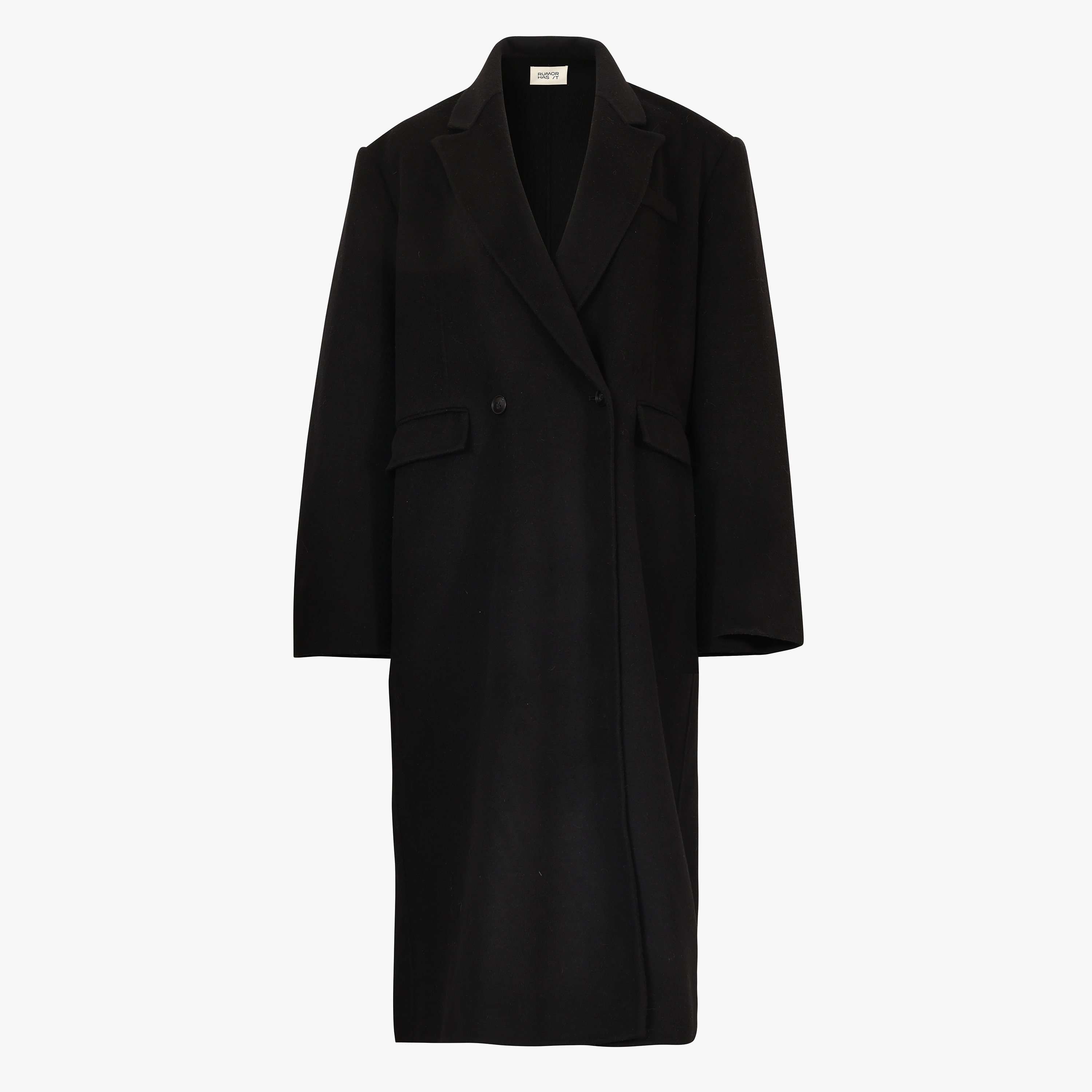 Oversized Wool Coat-Black