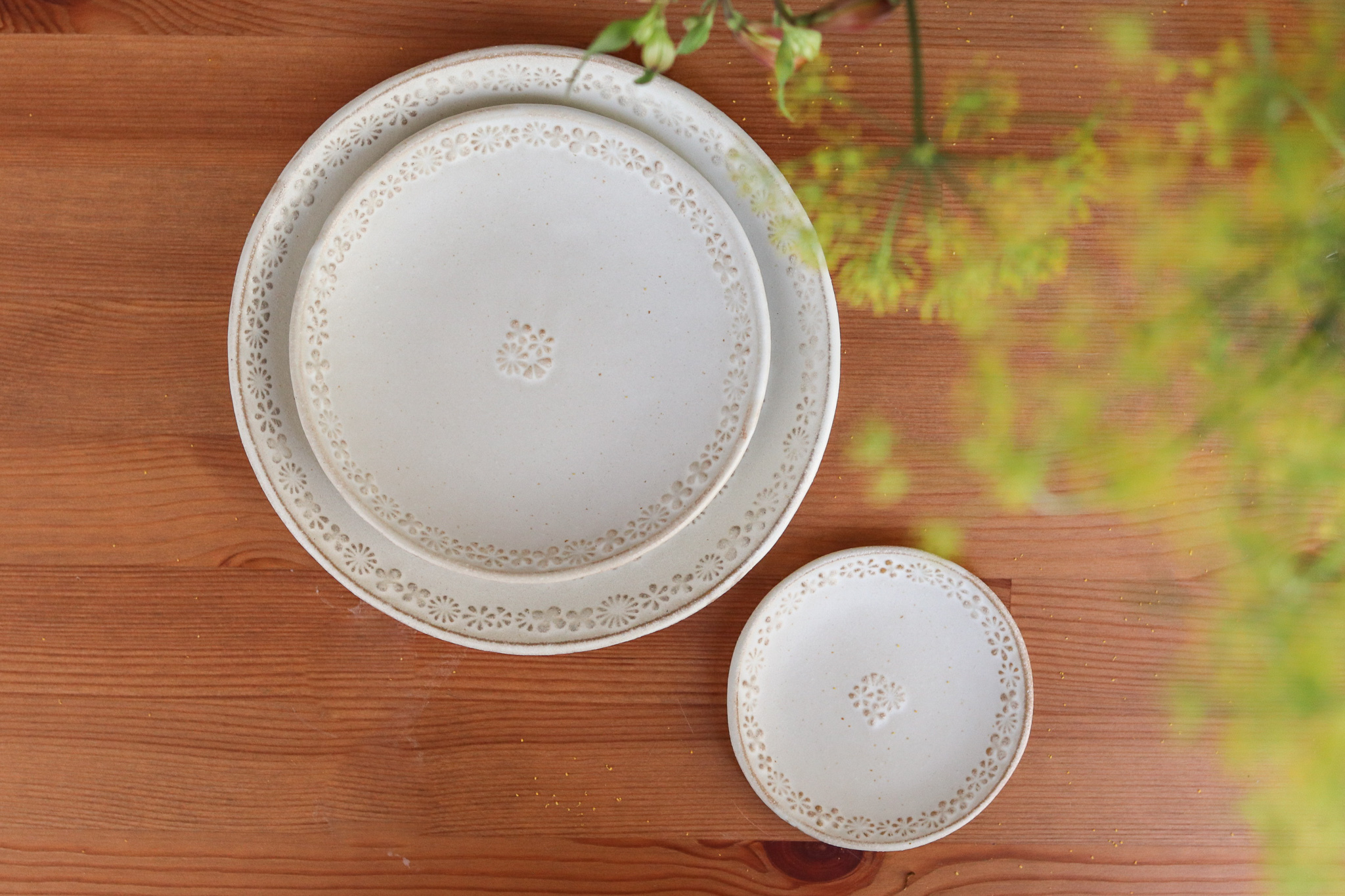 Mashiko Yaki 益子燒 若林健吾 花圈 圓盤