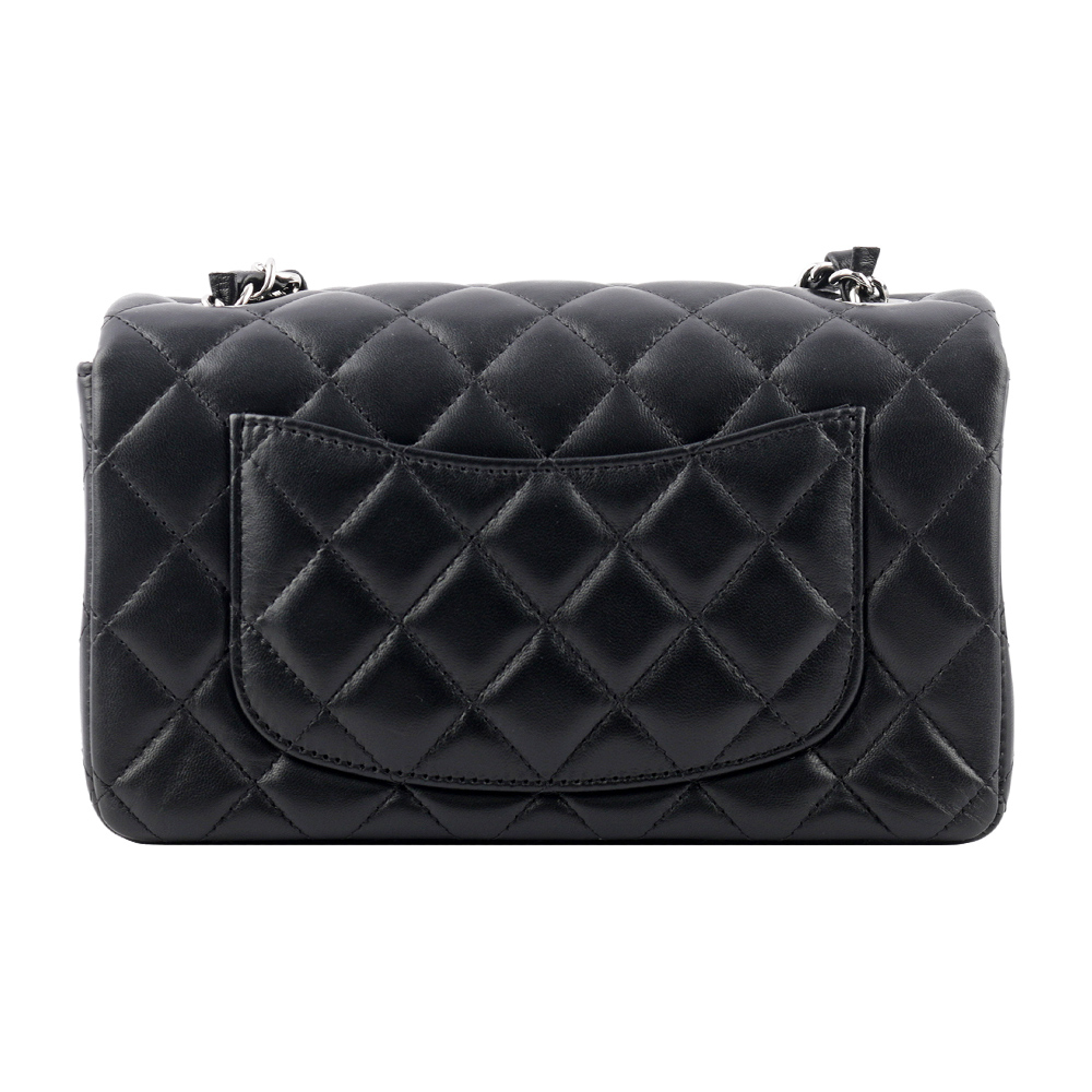 【CHANEL】銀色CC Logo 菱格紋小羊皮迷你翻蓋包/MINI COCO(黑色) A69900 Y01480 94305