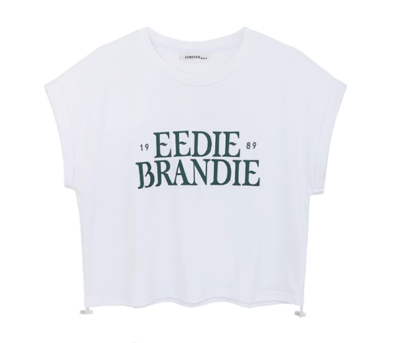 drawstring printed short sleeve T-shirt