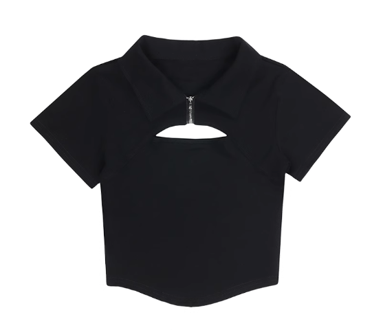 Short hollow short-sleeved top