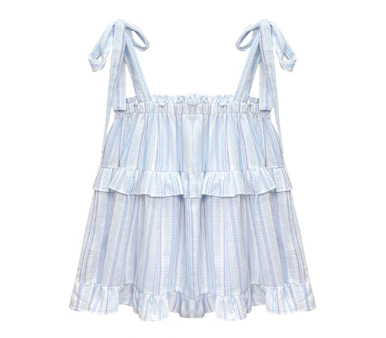 Striped strappy tube top camisole