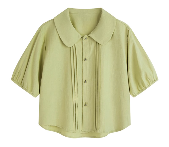 doll collar short sleeve shirt