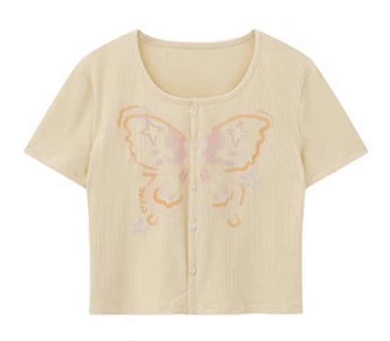 Round neck short sleeve T-shirt