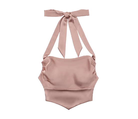 halter neck halter cross short vest