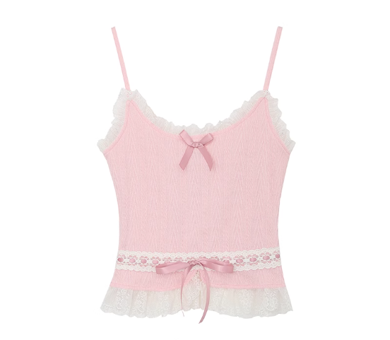 Knitted lace lace-up camisole