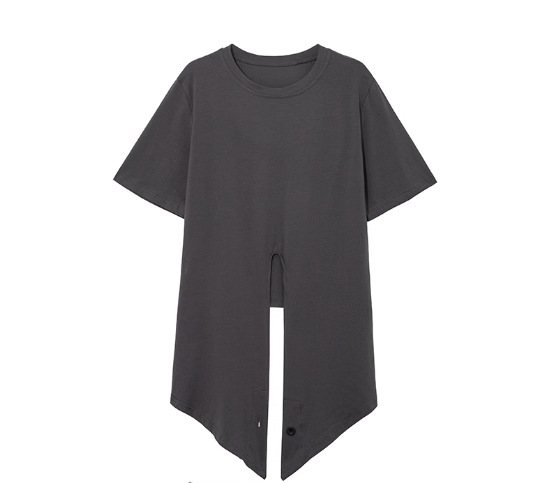 Irregular slit short T-shirt
