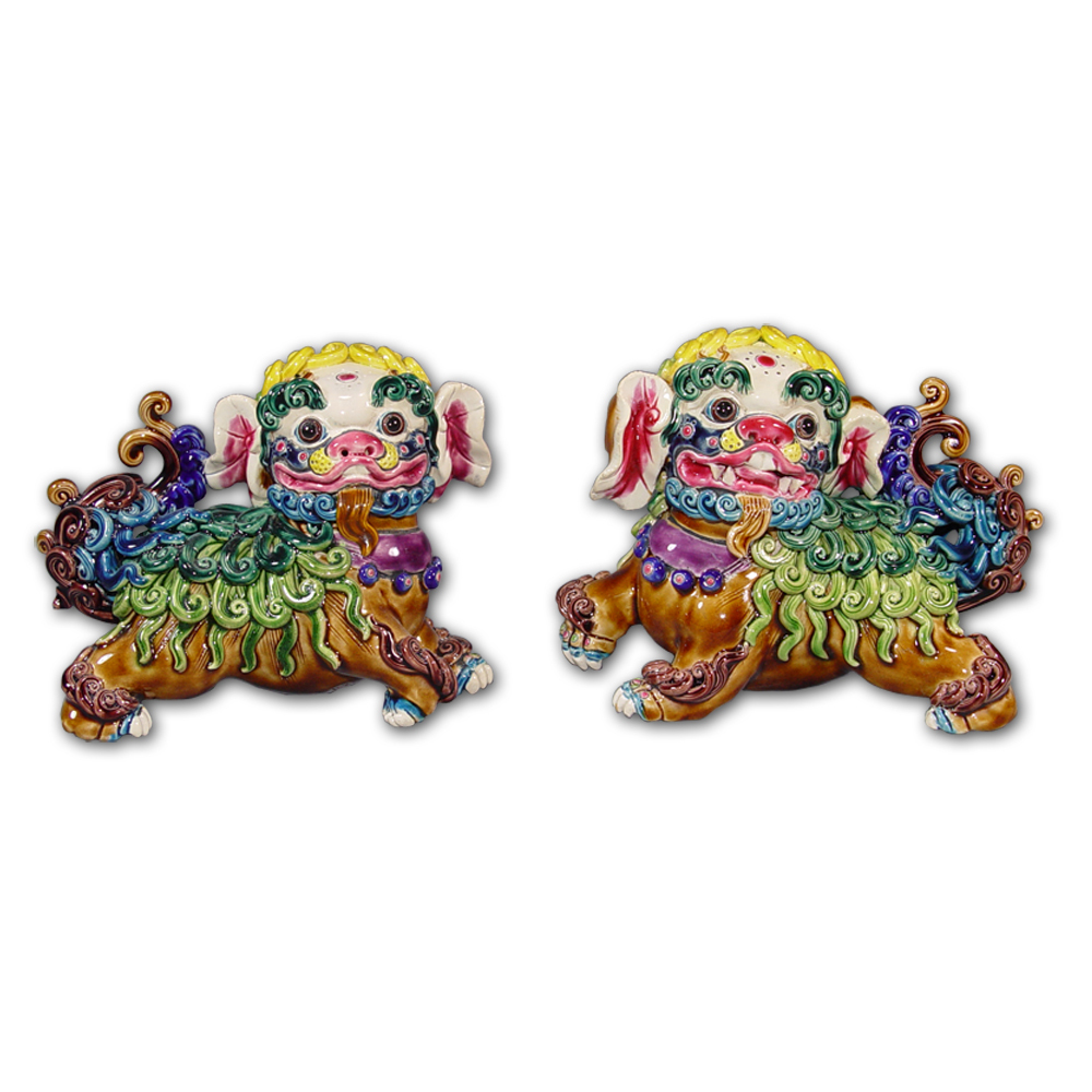 交趾陶｜小耍獅對