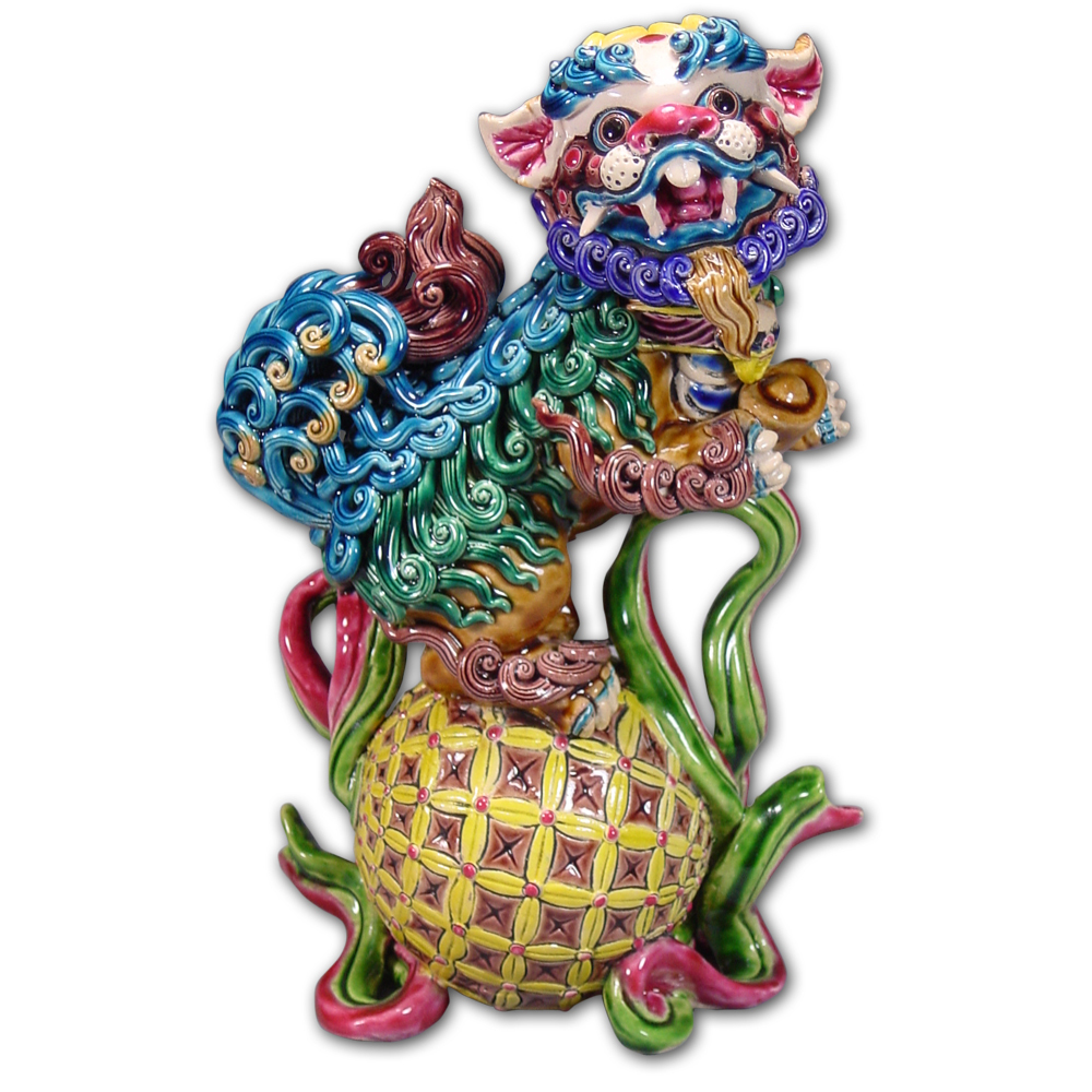 鹿港窯禮品館│交趾陶中戲獅