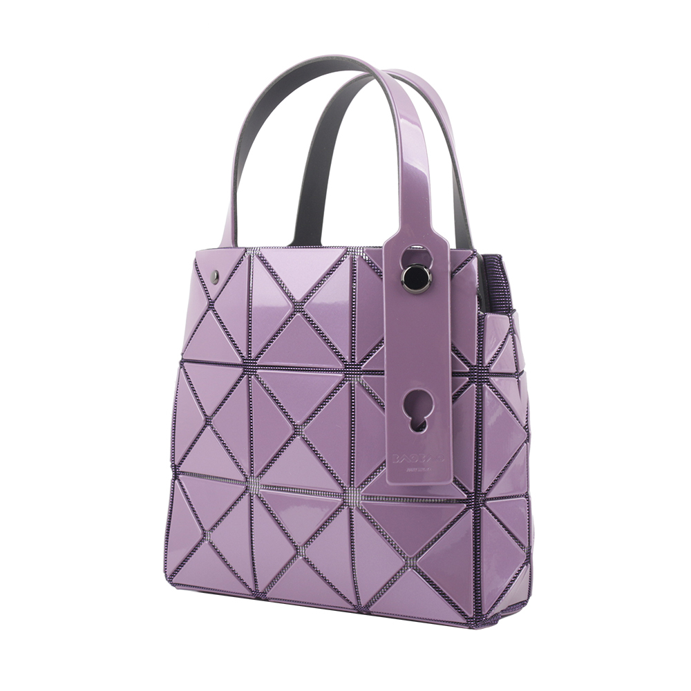 【ISSEY MIYAKE三宅一生】BAO BAO CARAT 3X3 亮面手提小方盒(紫色) AG610 81