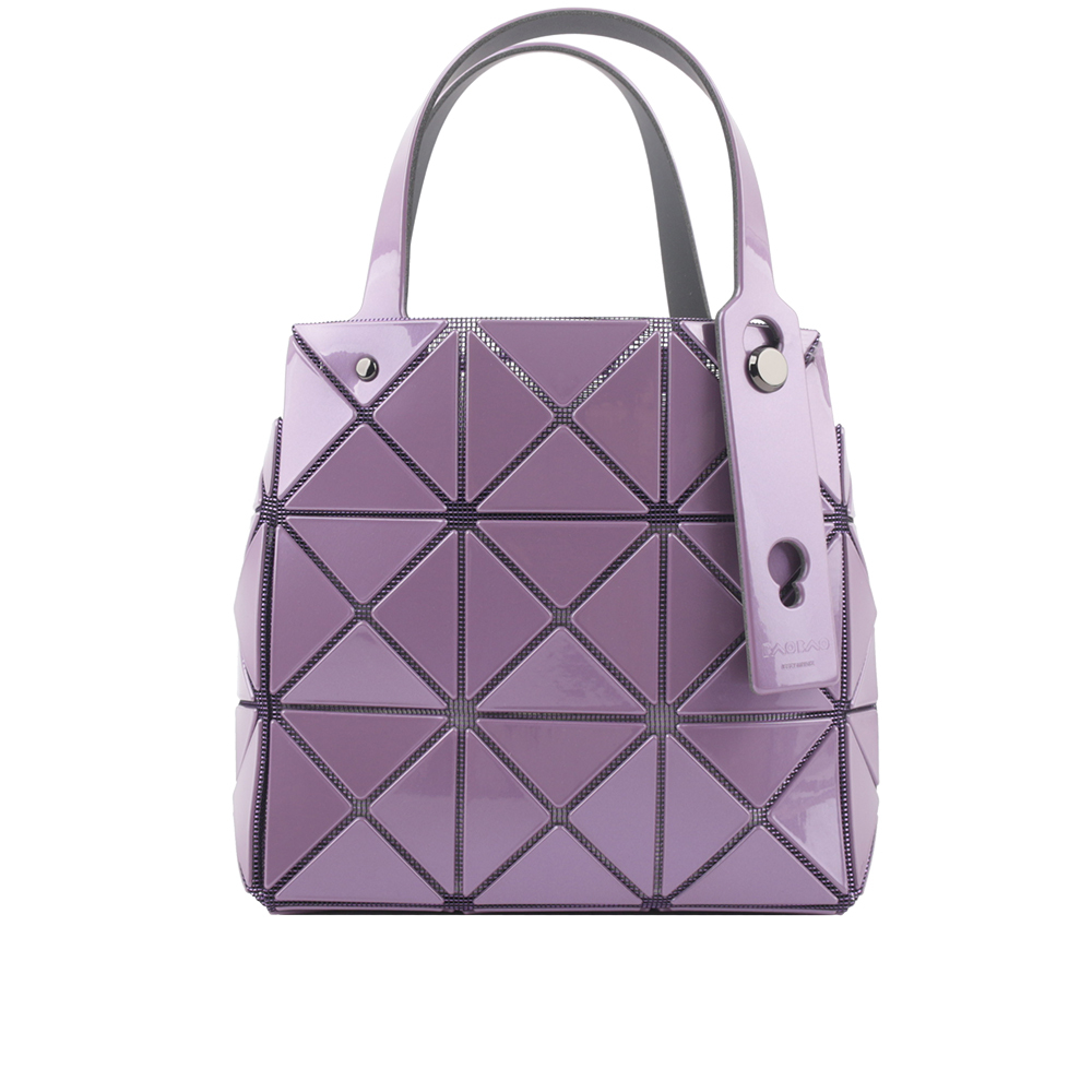 【ISSEY MIYAKE三宅一生】BAO BAO CARAT 3X3 亮面手提小方盒(紫色) AG610 81