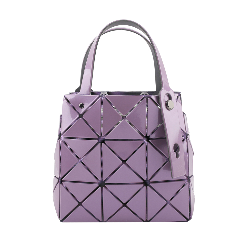 【ISSEY MIYAKE三宅一生】BAO BAO CARAT 3X3 亮面手提小方盒(紫色) AG610 81