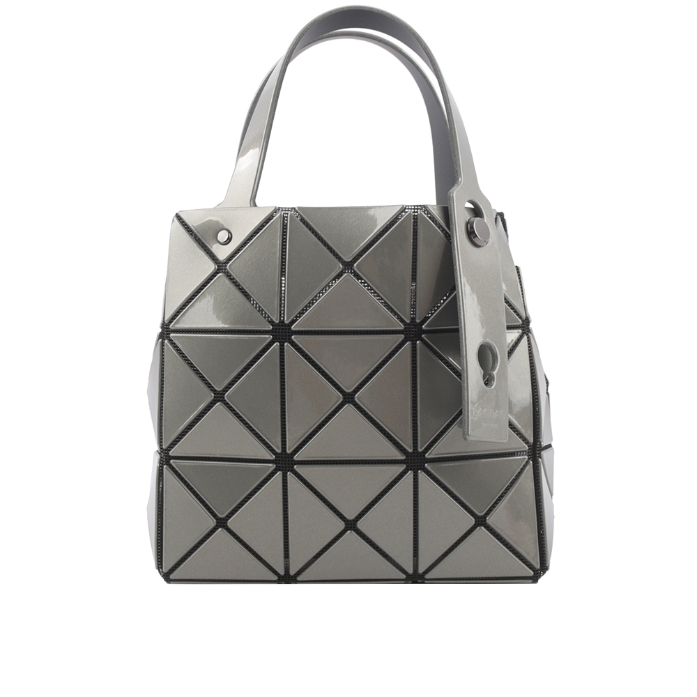 【ISSEY MIYAKE三宅一生】BAO BAO CARAT 3X3 亮面手提小方盒(鐵灰色) AG610 94