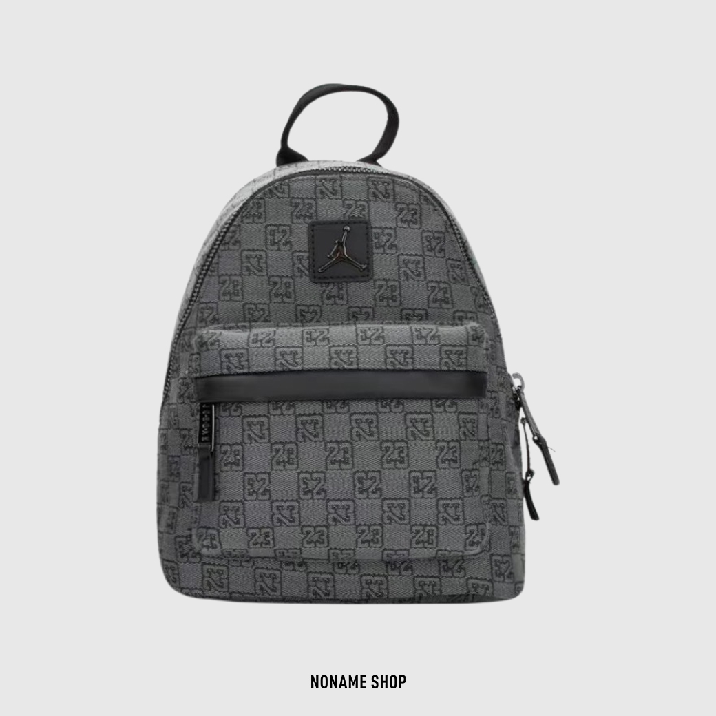 NIKE JORDAN BACKPACK 復古 棋盤格 老花 後背包 灰黑 (小)