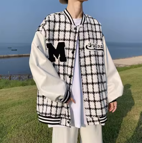 立領格子夾克外套