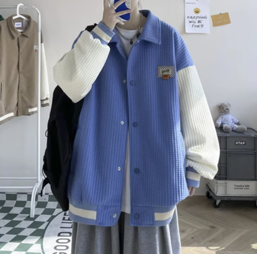 撞色拼接夾克外套