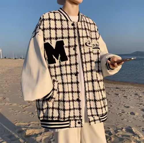 立領格子夾克外套