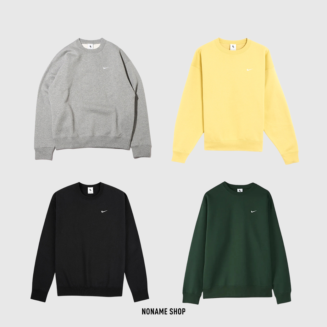 NIKE LAB 刺繡 經典 小勾 內刷毛 大學T 四色 (男款)