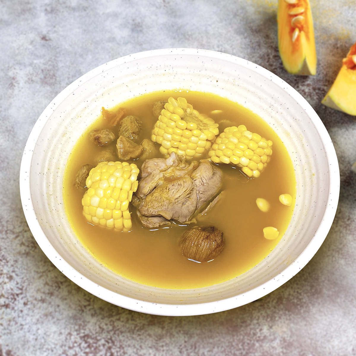 餸菜包：南瓜栗子粟米豬展湯