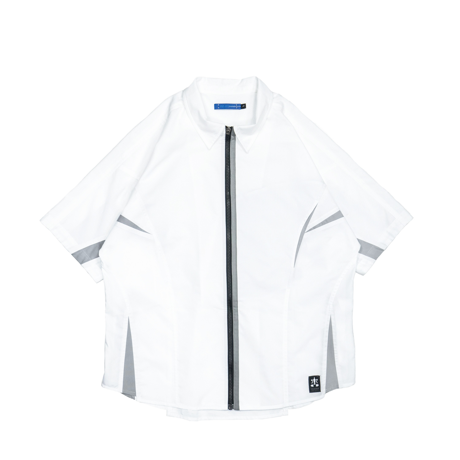 後透氣連肩襯衫- 白