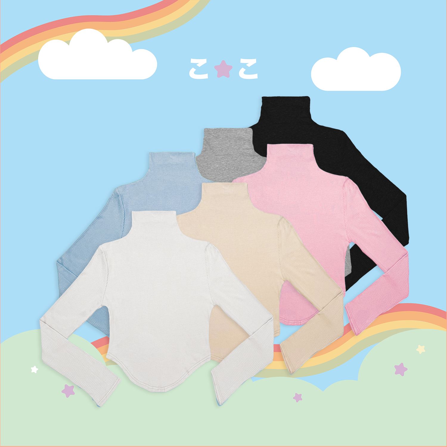 こ♡こ 微領下圓弧薄針上衣