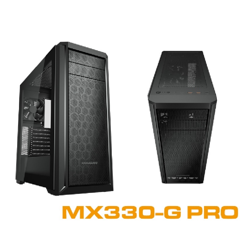 米特3C數位–COUGAR 美洲獅 MX330-G PRO 滿版鐵網中塔機殼 鋼化玻璃側板 黑色