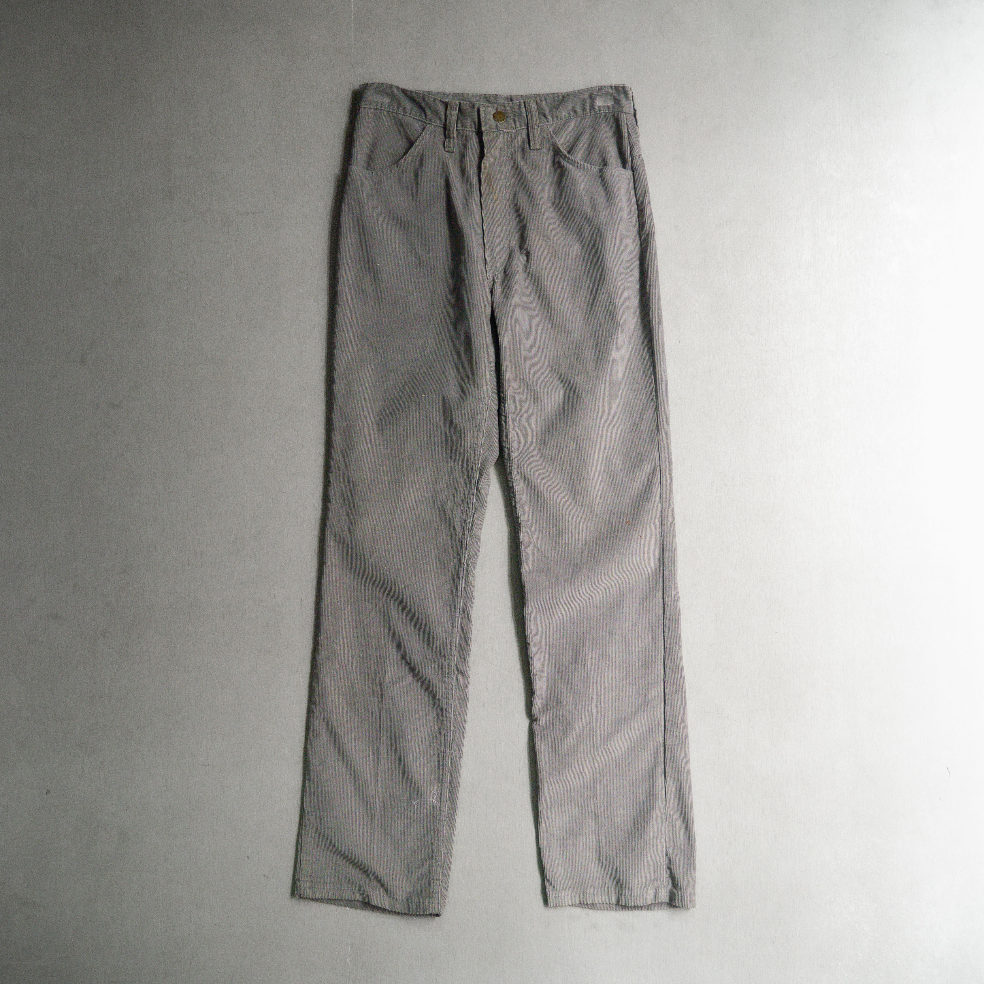 80S RUSTLER CORDUROY PANTS 美國製 淺灰 粗紋 直筒 長褲