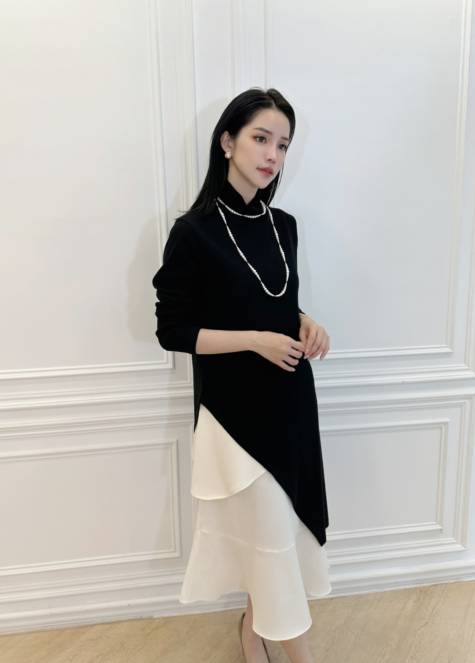 雙層高領長洋-2件組SET