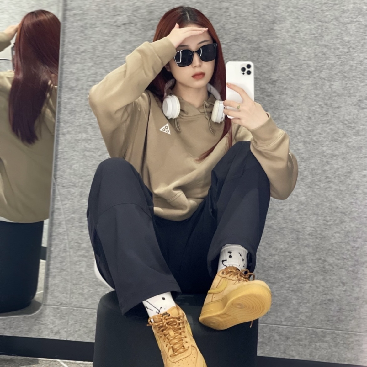 Nike ACG HOODIE 卡其色 長袖 刷毛 帽T 刺繡