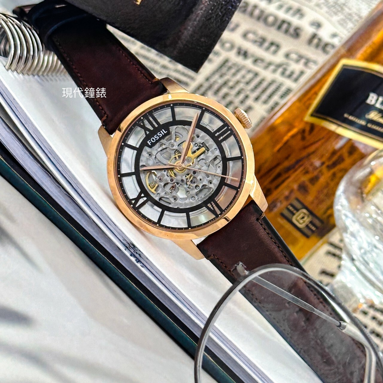 【FOSSIL】Townsman 極致工藝鏤空雕刻機械腕錶 ME3259 44mm 現代鐘錶