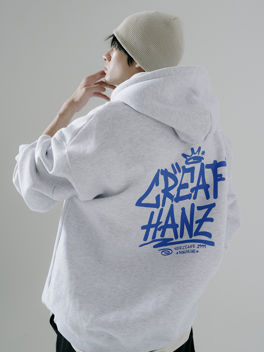 <預購> 韓國PUNCHLINE HANZ 👑 塗鴉刷毛帽T