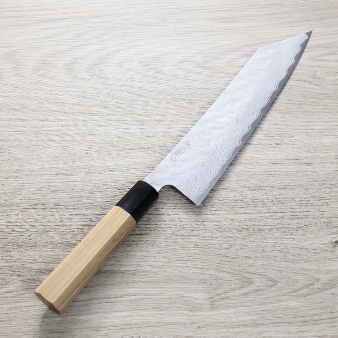 二唐刃物 切付牛刀 240mm VG10鋼 磨鎚目